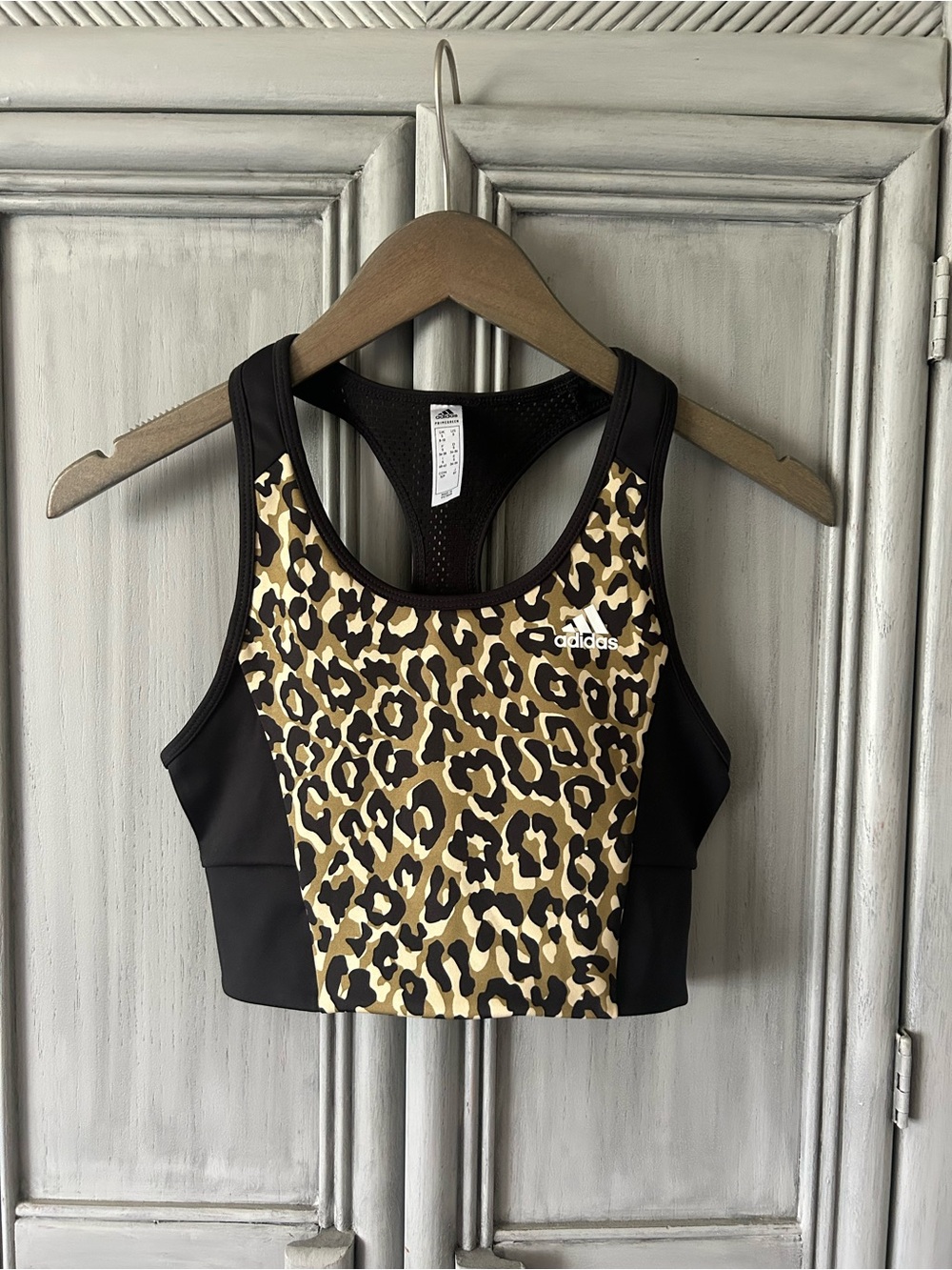 Adidas Leopard Print Sports Crop Top